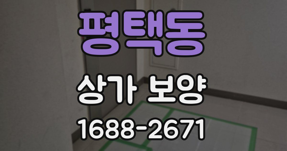 평택동 상가 보양