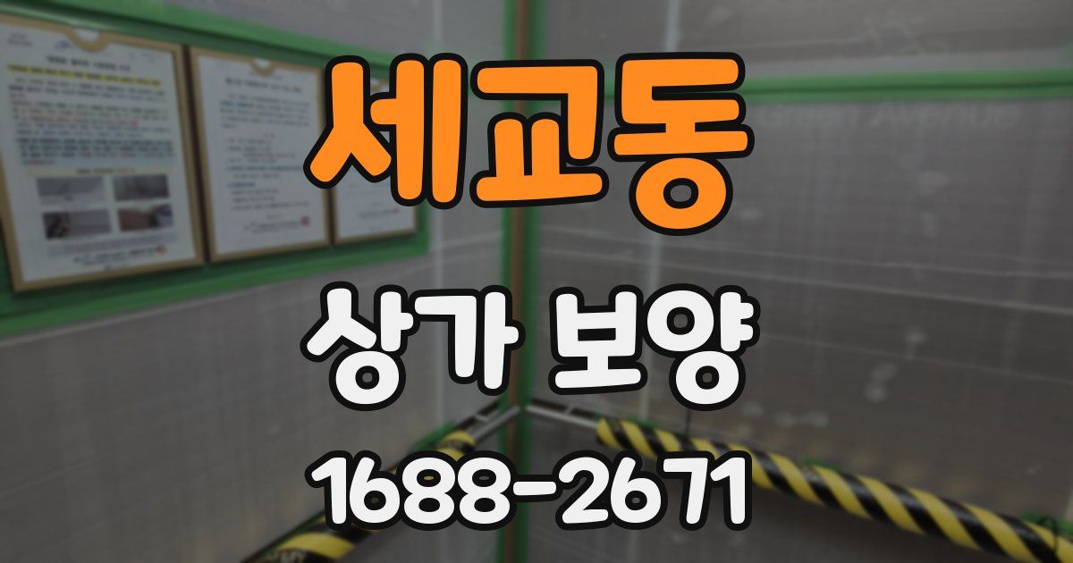세교동 상가 보양