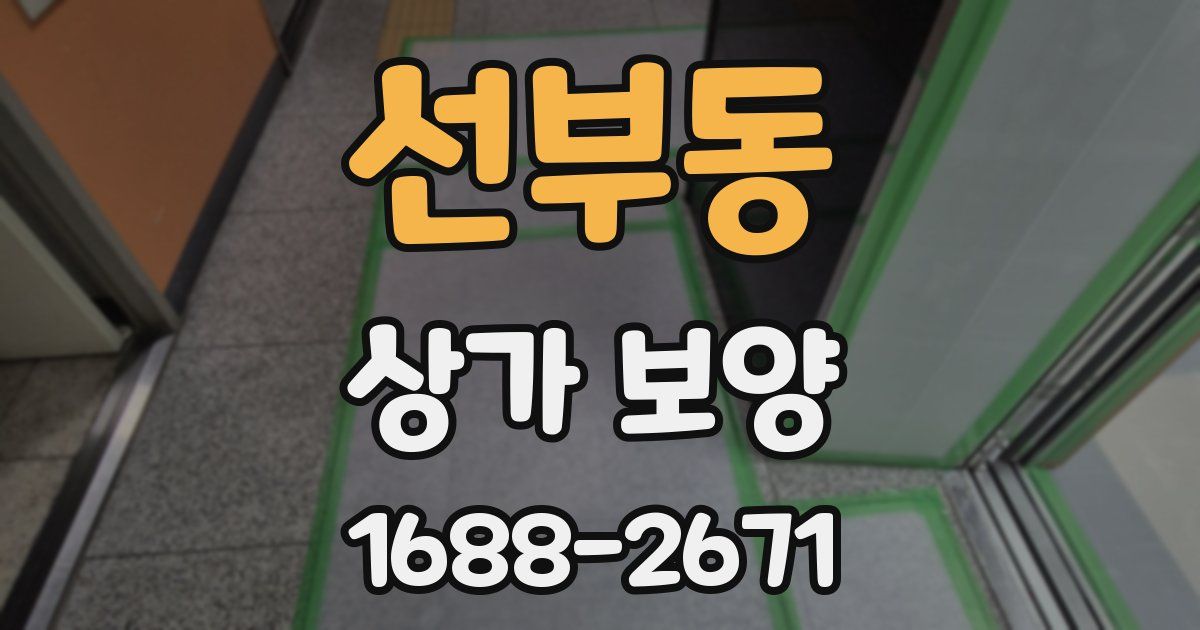 선부동 상가 보양