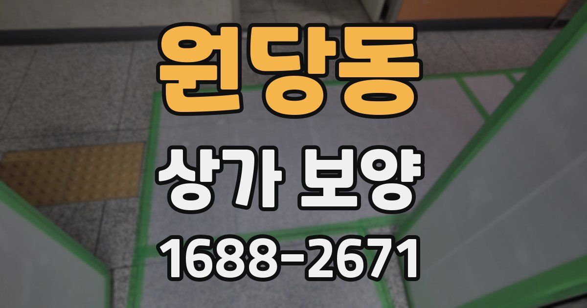 원당동 상가 보양