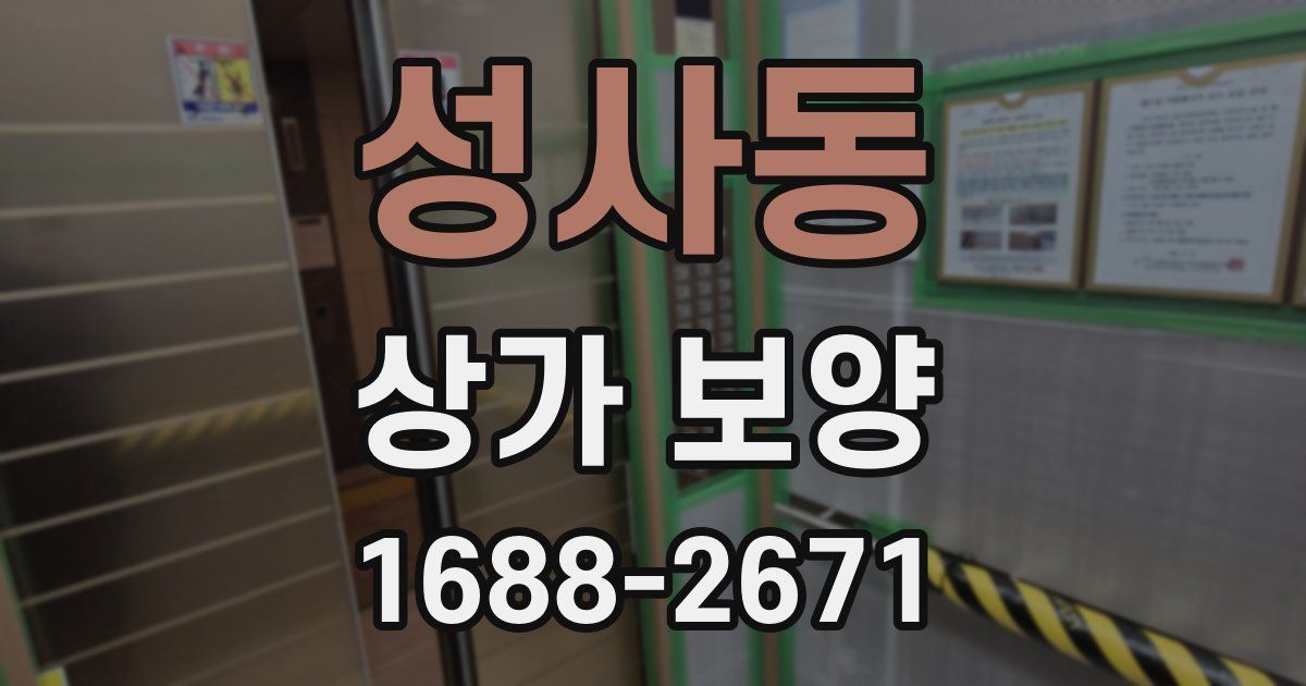 성사동 상가 보양