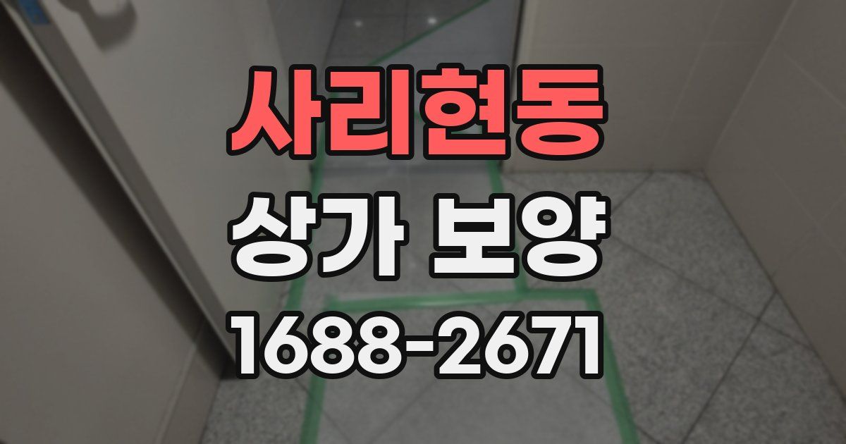 사리현동 상가 보양