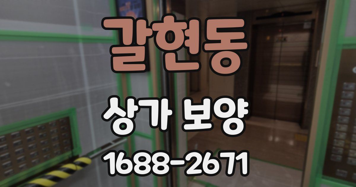 갈현동 상가 보양