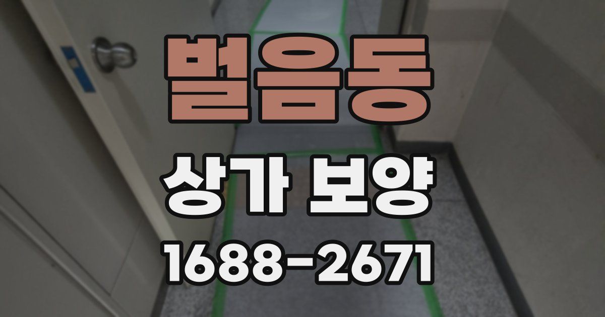 벌음동 상가 보양