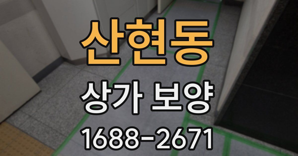 산현동 상가 보양