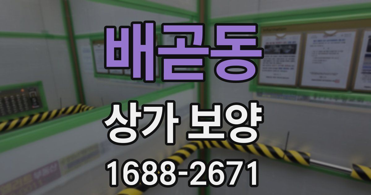 배곧동 상가 보양