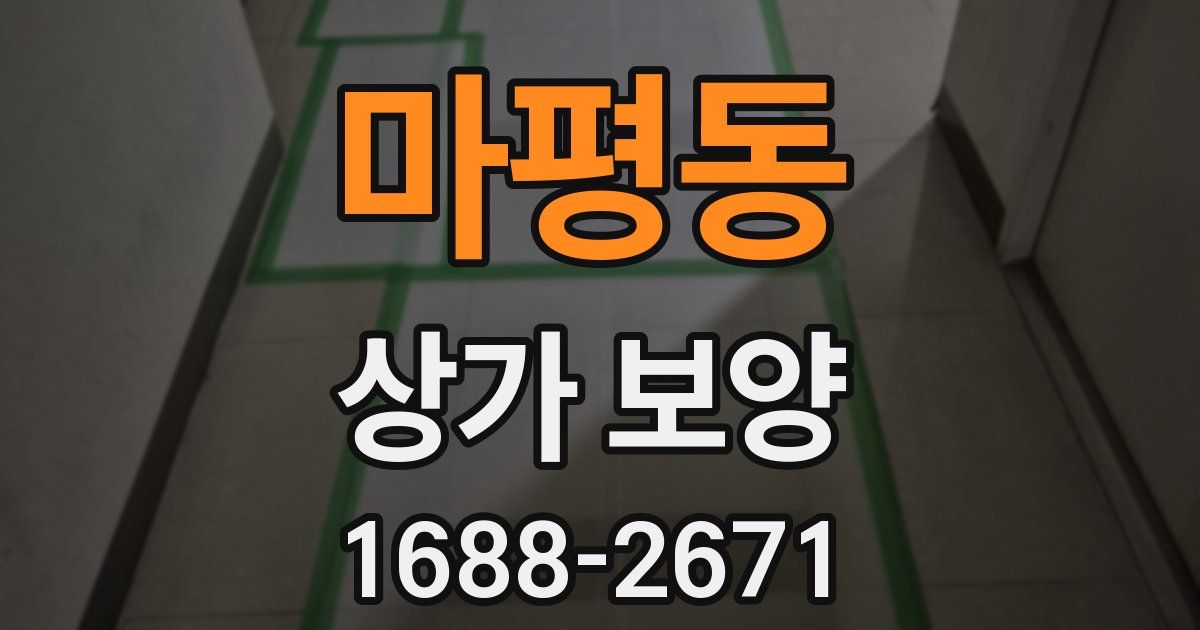 마평동 상가 보양
