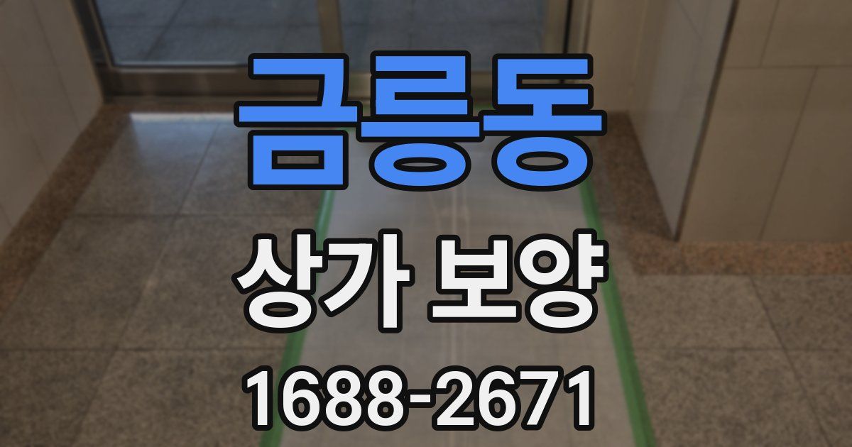 금릉동 상가 보양