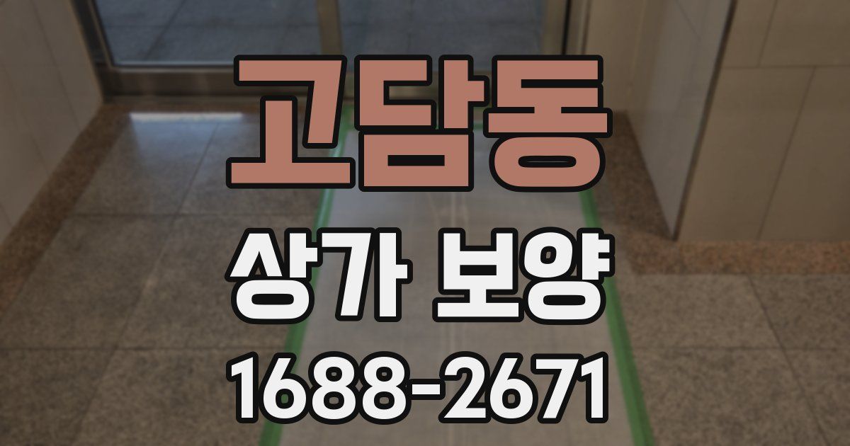 고담동 상가 보양