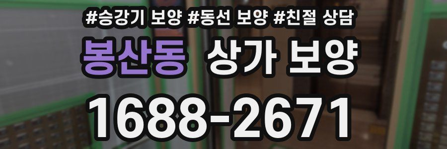 봉산동 상가 보양