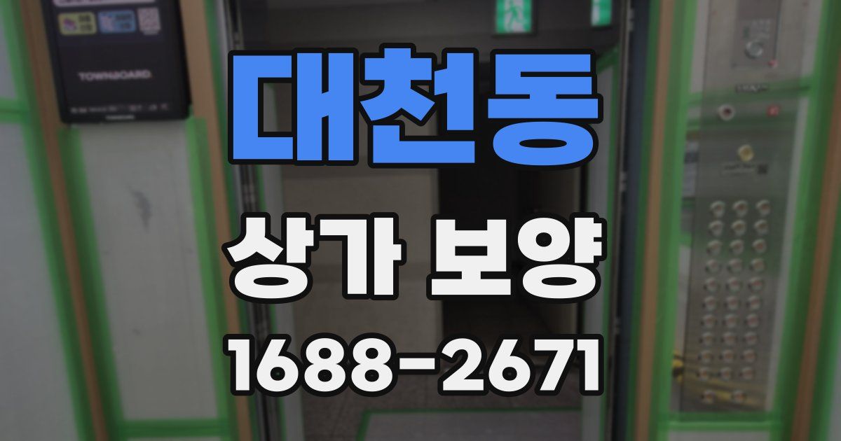대천동 상가 보양
