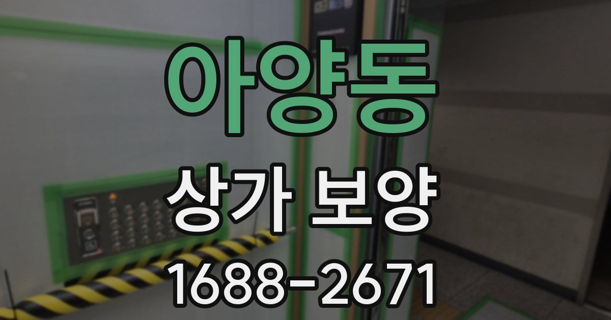 아양동 상가 보양