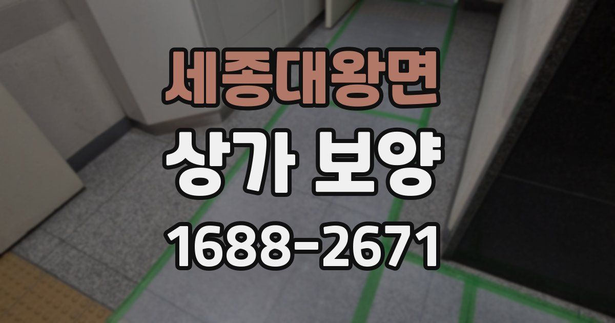 세종대왕면 상가 보양
