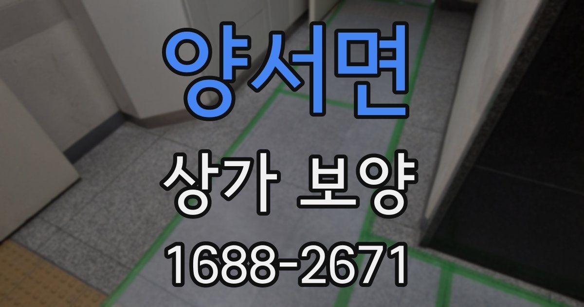 양서면 상가 보양