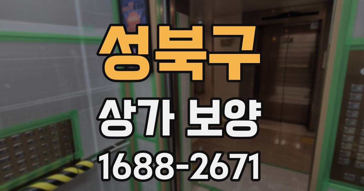 성북구 상가 보양