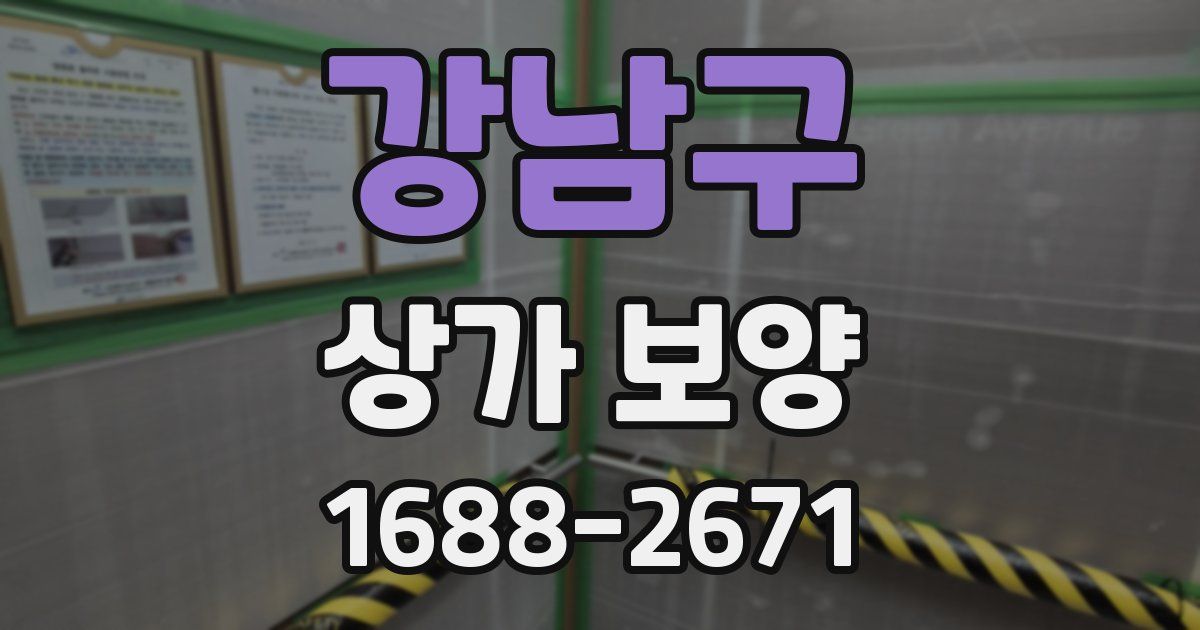 강남구 상가 보양