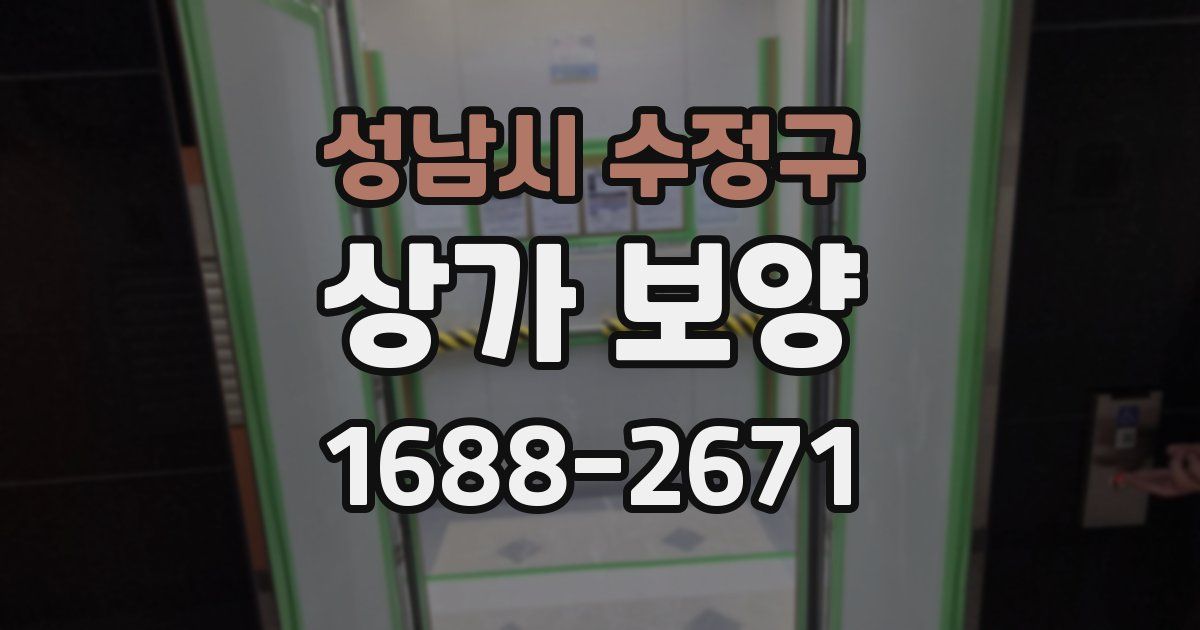 성남시 수정구 상가 보양