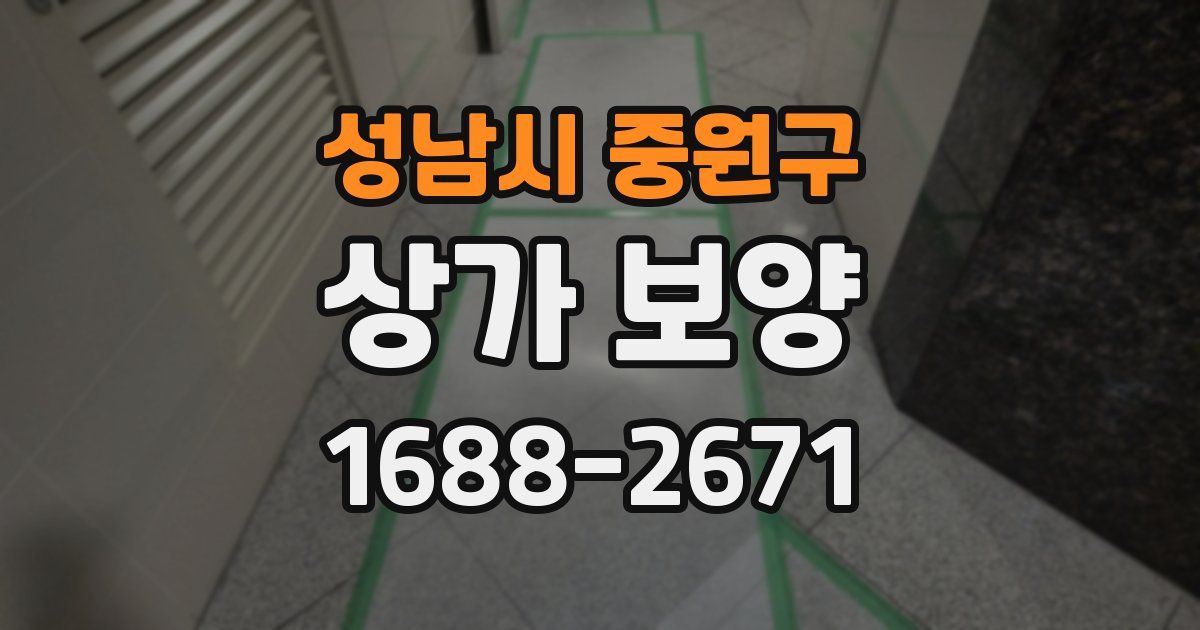 성남시 중원구 상가 보양