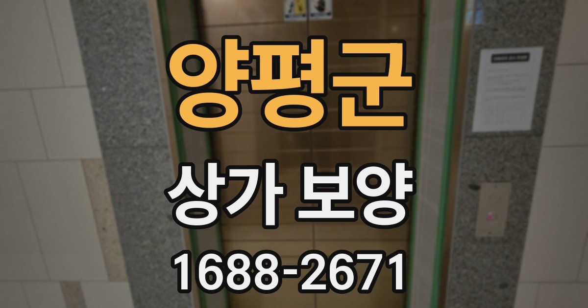 양평군 상가 보양