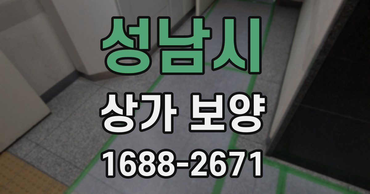 성남시 상가 보양