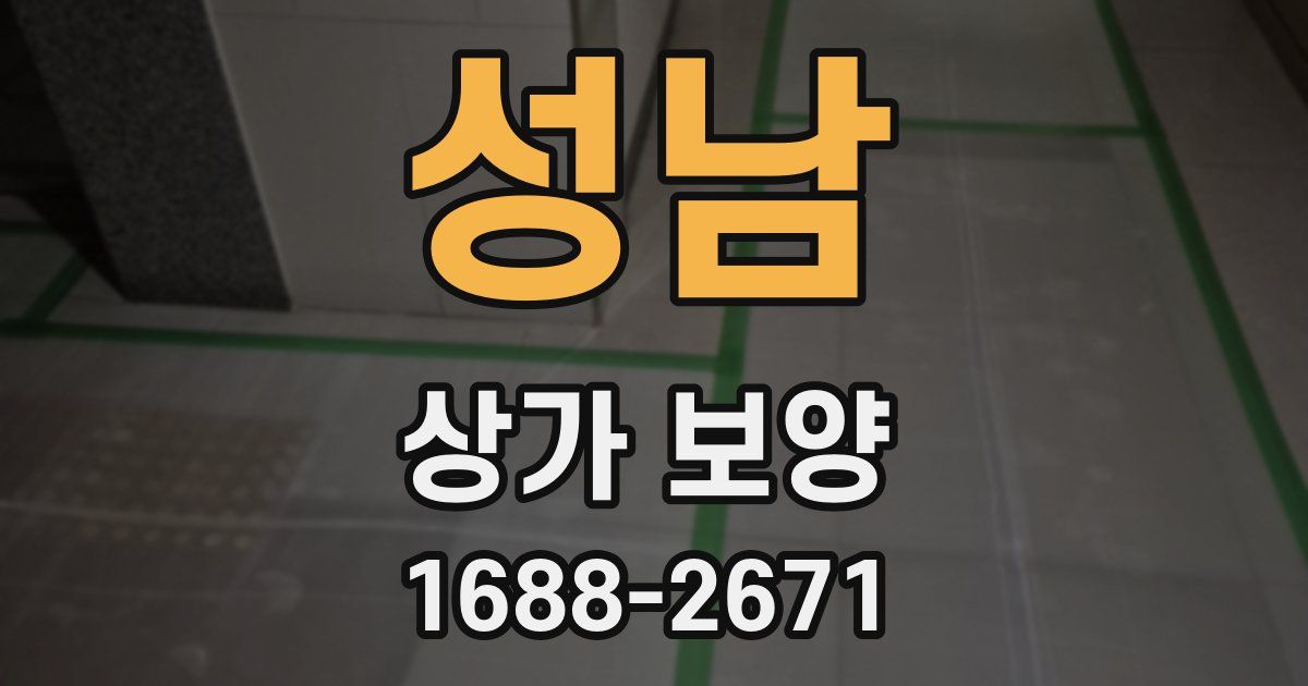 성남 상가 보양