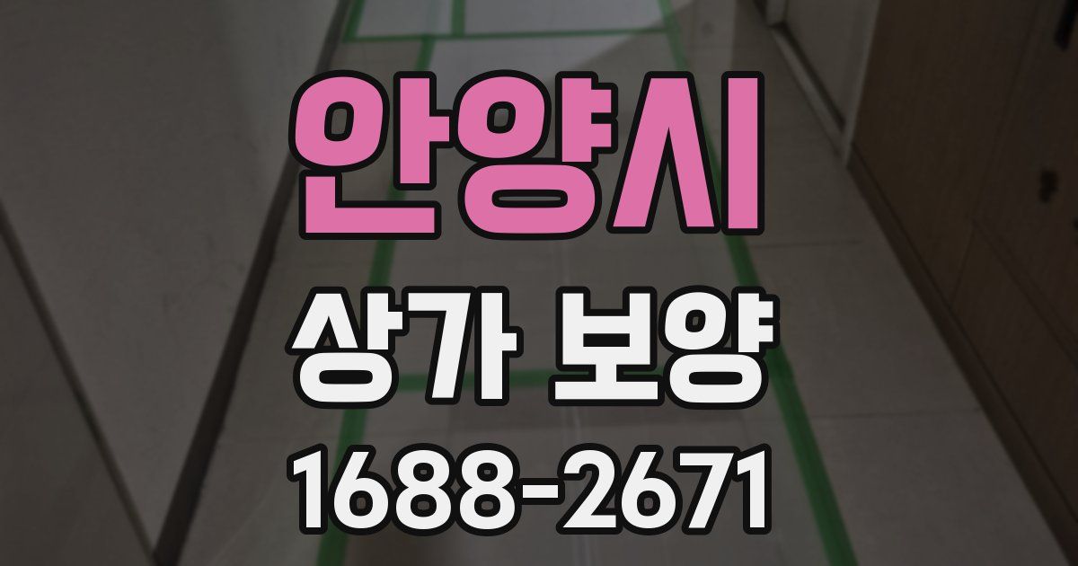 안양시 상가 보양