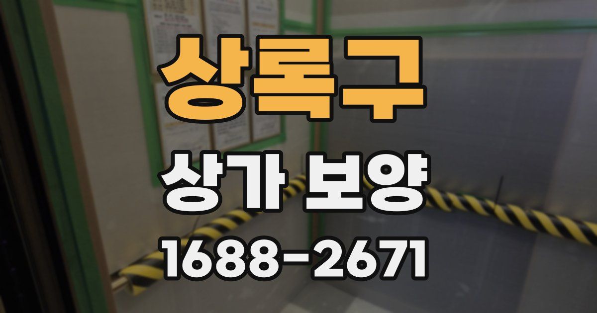 상록구 상가 보양