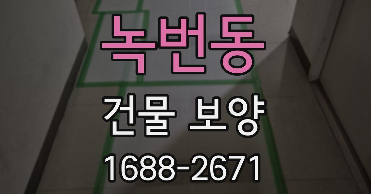 녹번동 건물 보양