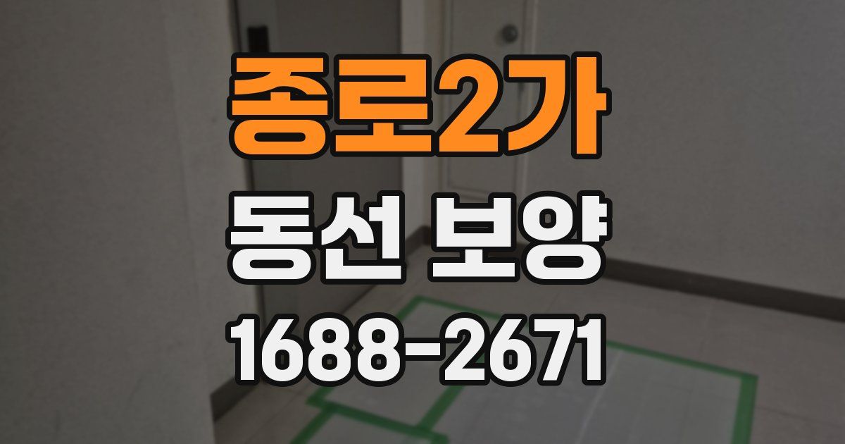 종로2가 동선 보양