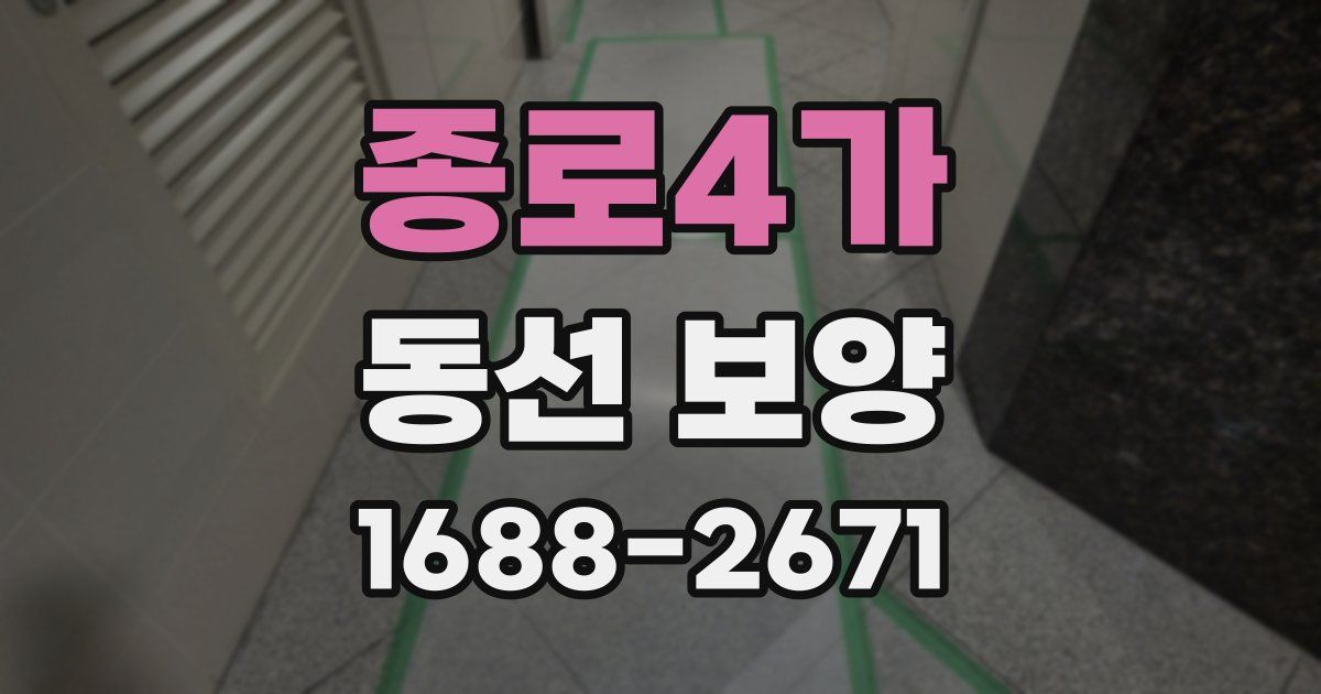 종로4가 동선 보양