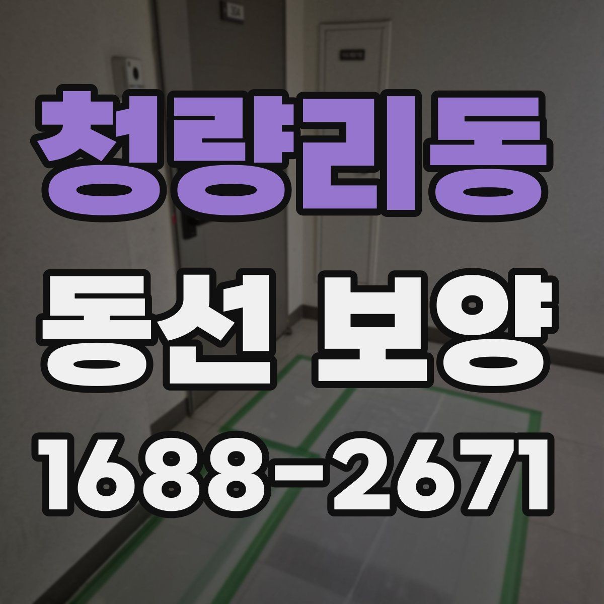 청량리동 동선 보양 시공 후 점검해야 할 항목