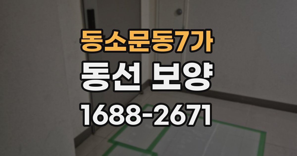 동소문동7가 동선 보양