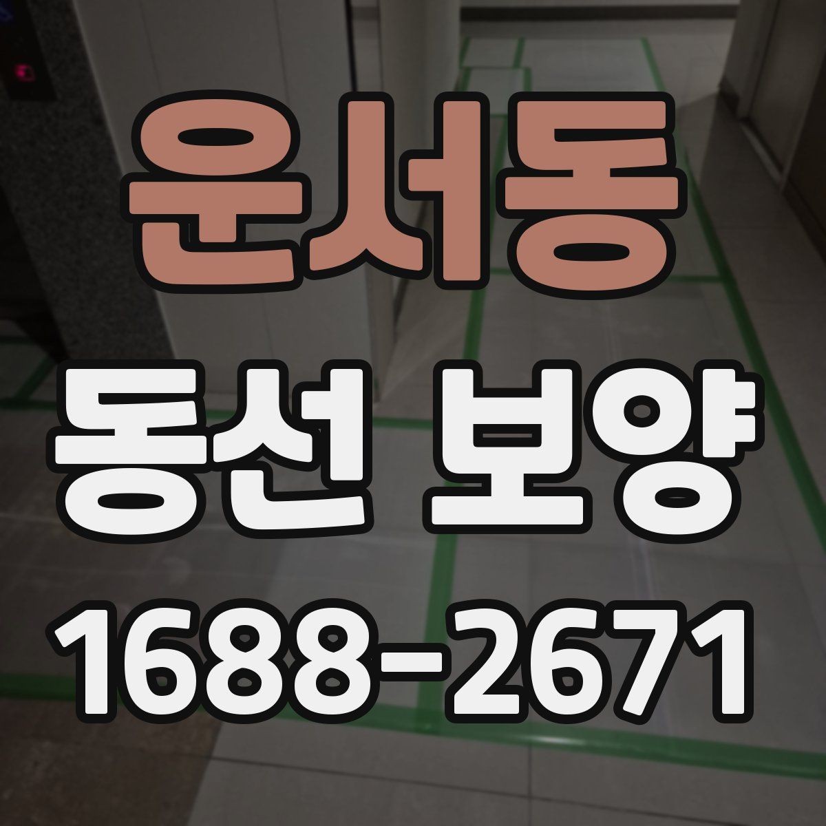 운서동 동선 보양 작업의 효율을 높이는 준비 과정