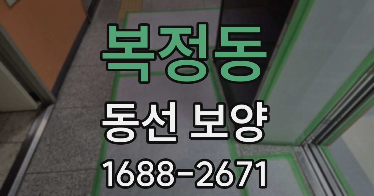 복정동 동선 보양
