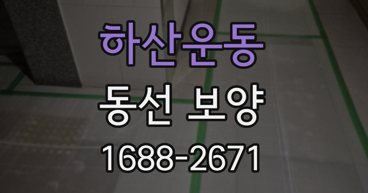 하산운동 동선 보양
