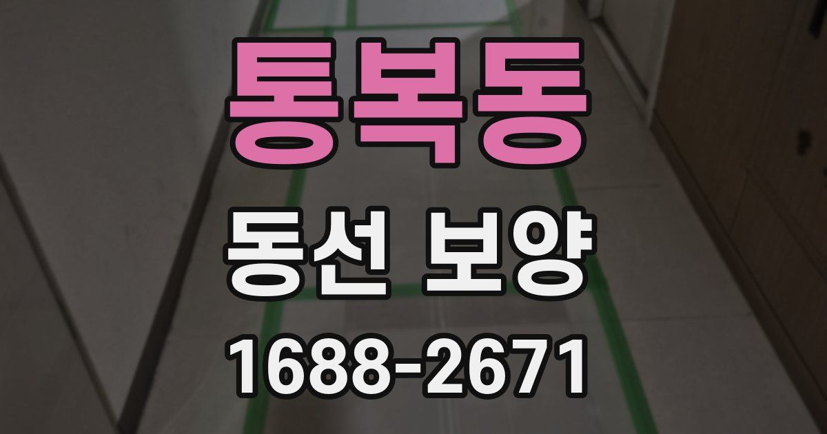 통복동 동선 보양