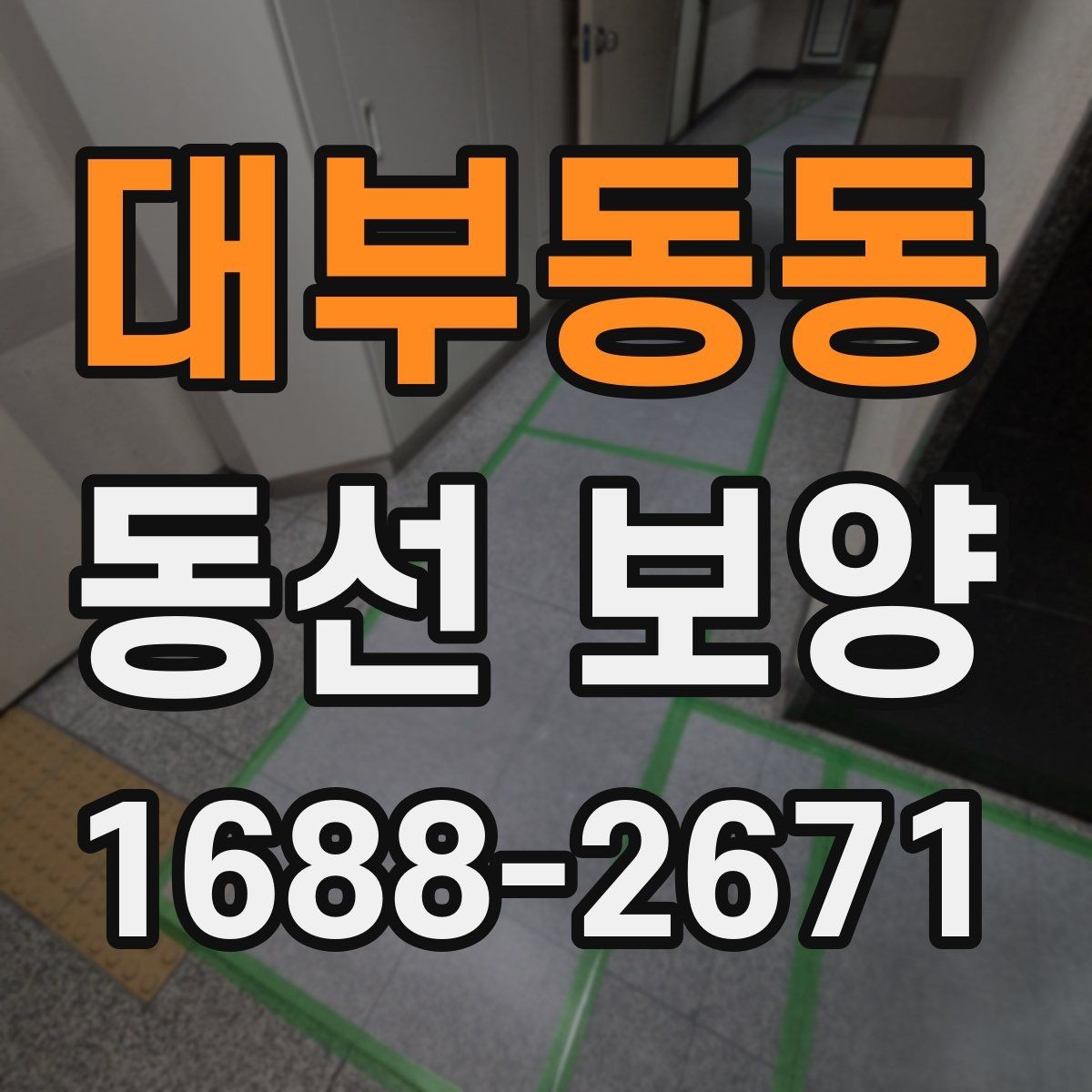 대부동동 동선 보양 구간별로 달라지는 작업 방식