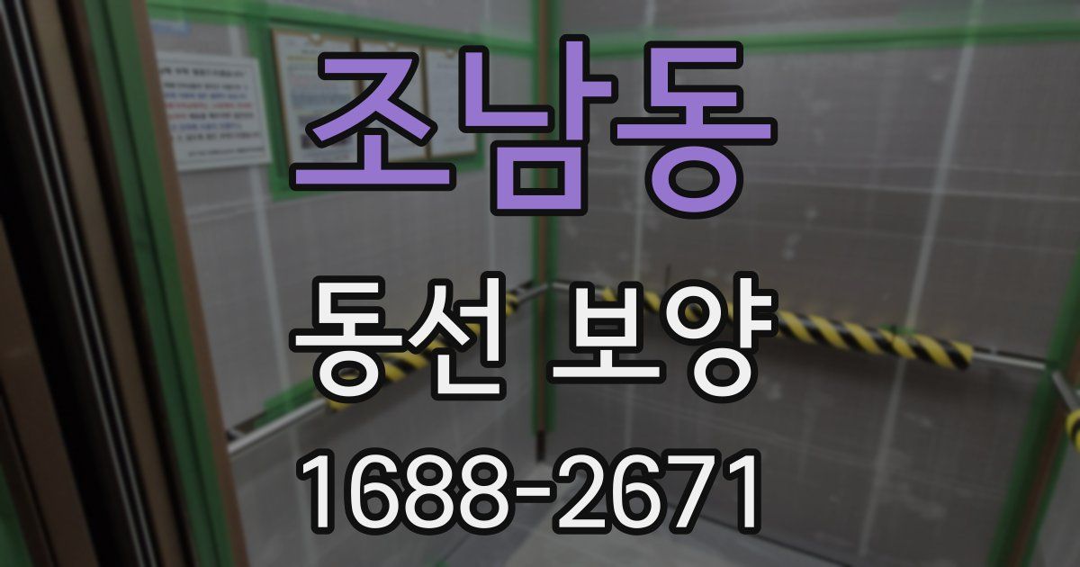 조남동 동선 보양