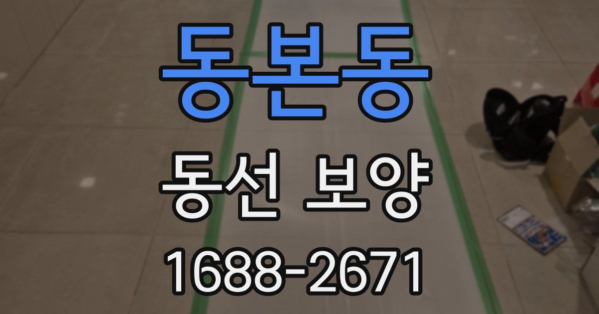 동본동 동선 보양