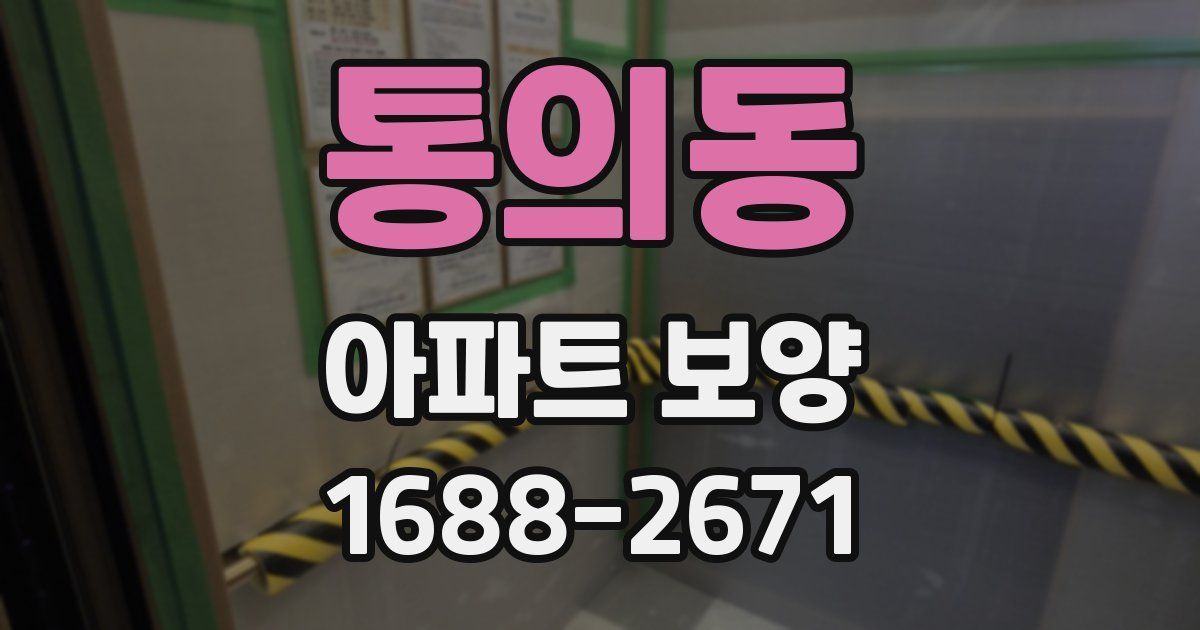 통의동 아파트 보양