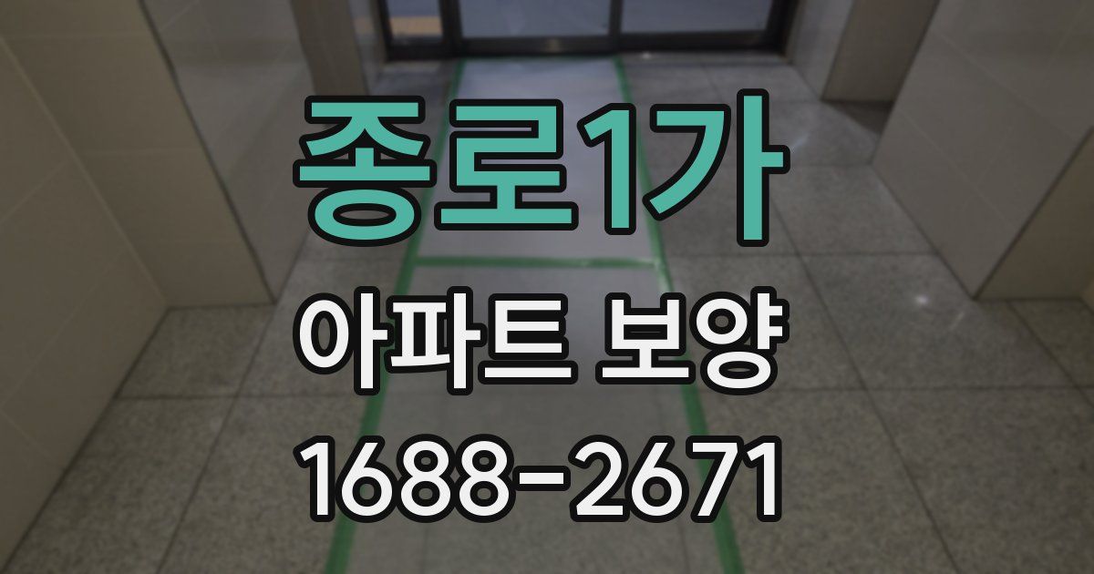종로1가 아파트 보양