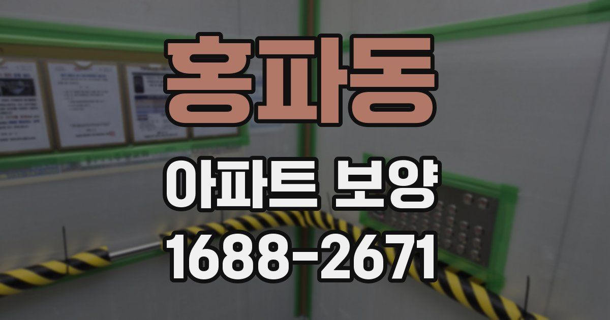 홍파동 아파트 보양