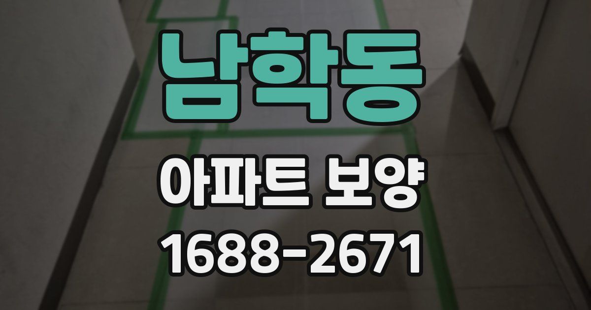 남학동 아파트 보양