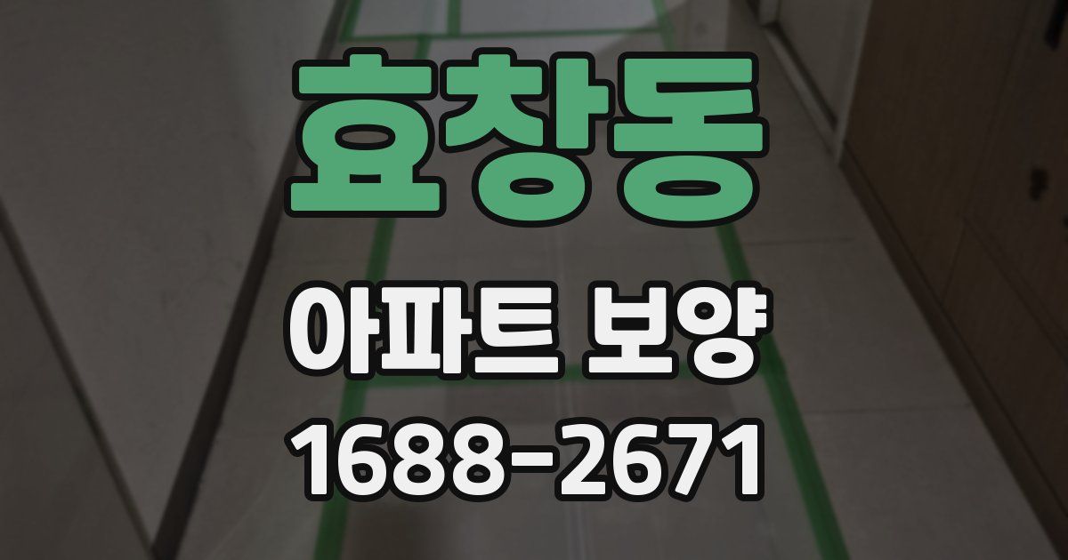 효창동 아파트 보양