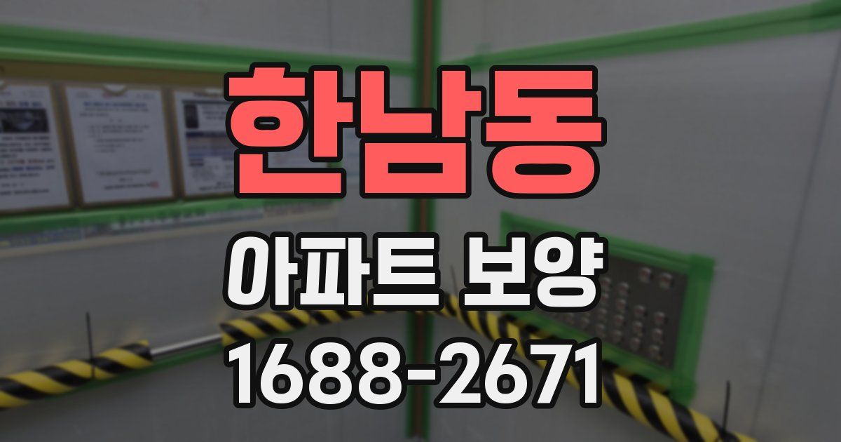 한남동 아파트 보양