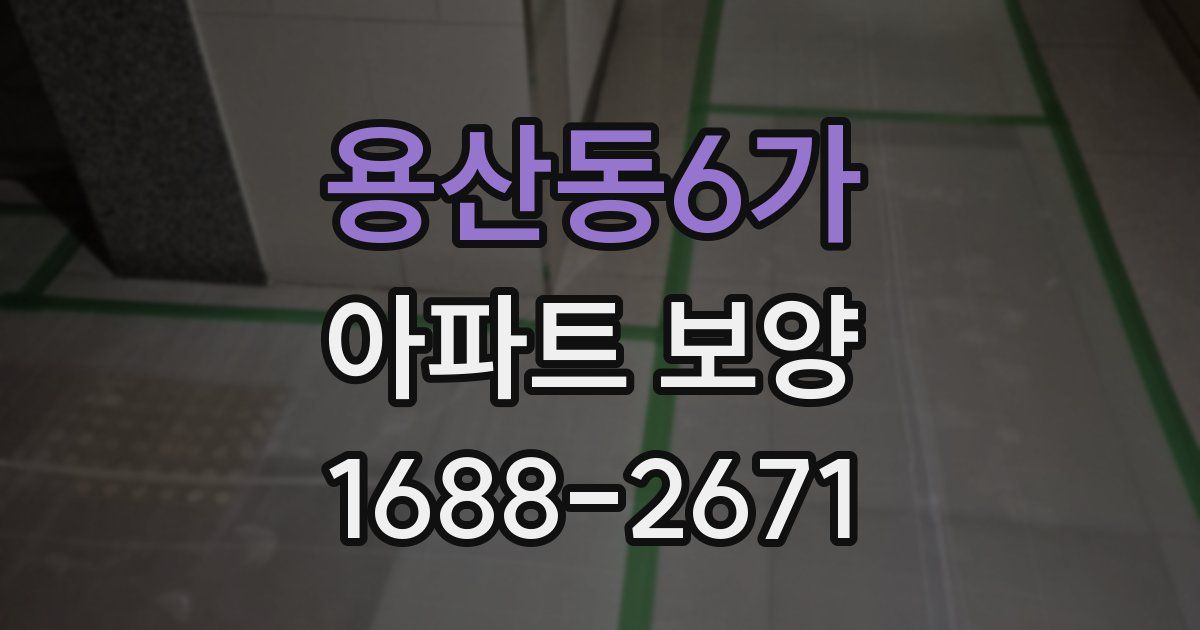 용산동6가 아파트 보양