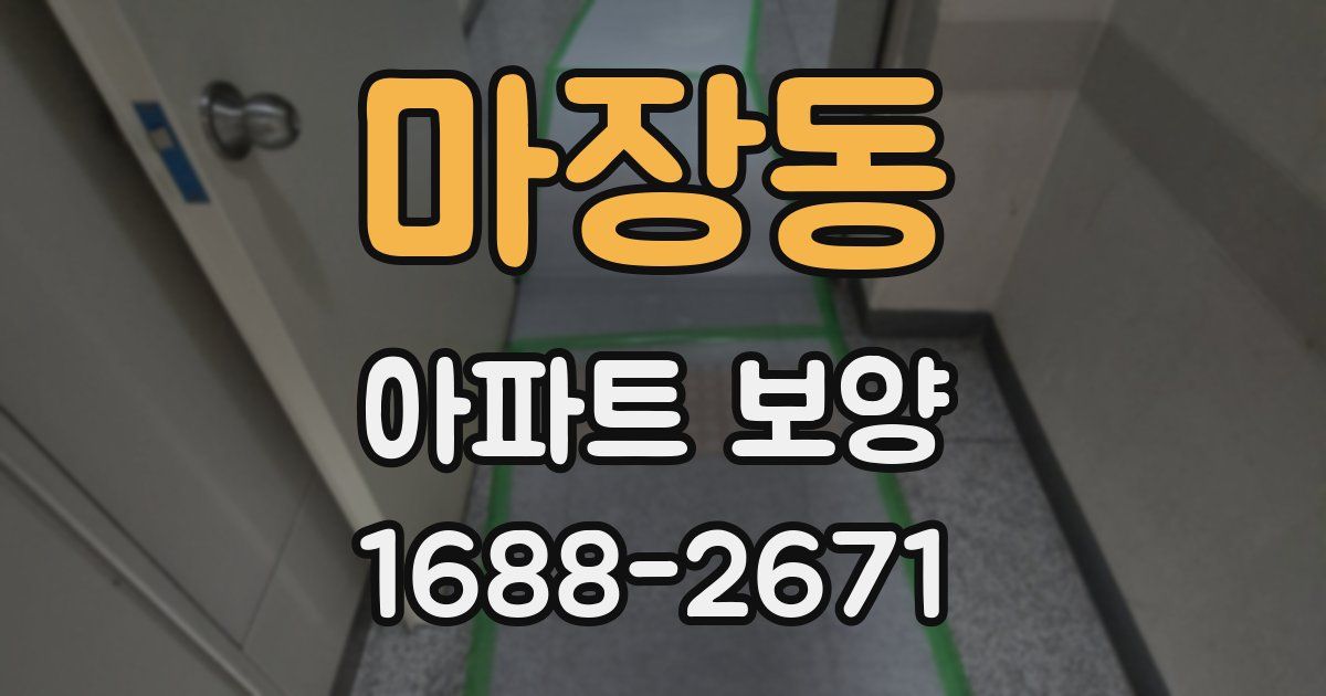 마장동 아파트 보양