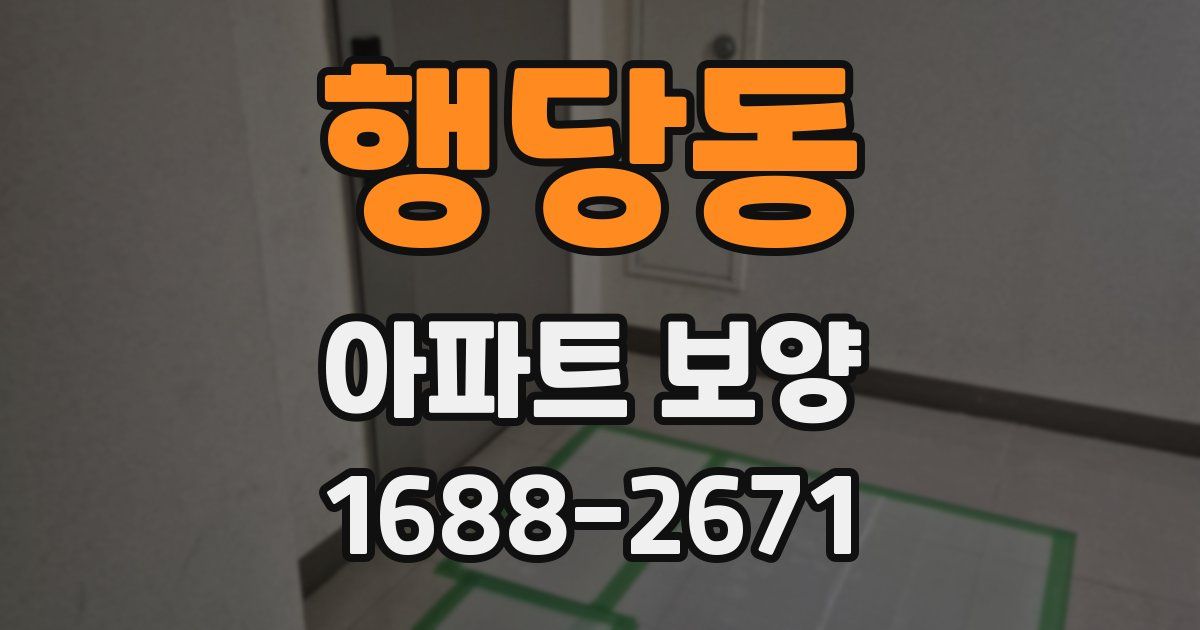 행당동 아파트 보양
