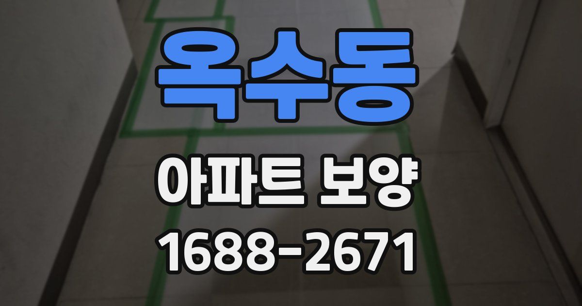 옥수동 아파트 보양