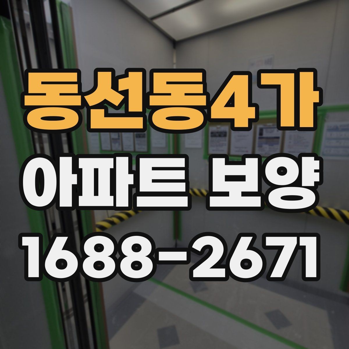 동선동4가 아파트 보양 작업 전후 사진으로 확인할 부분